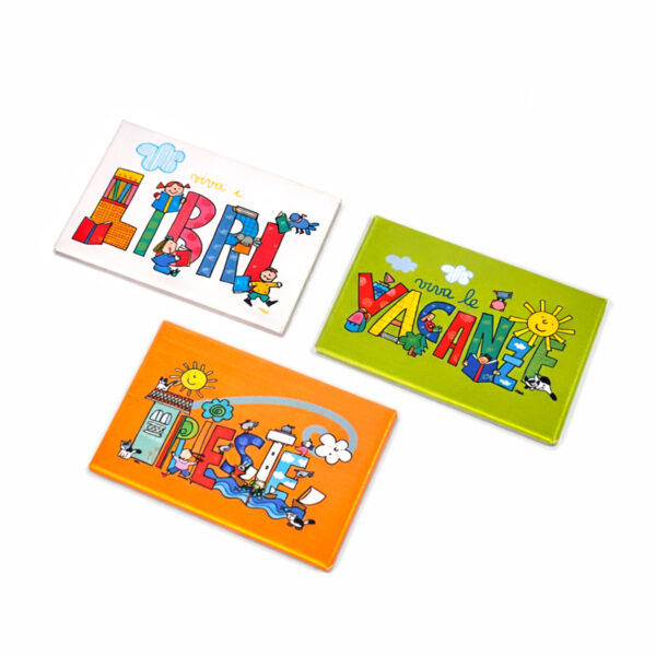 Magneti frigo Nicoletta Costa Viva i Libri Viva le Vacanze Trieste con stampa colorata opaca