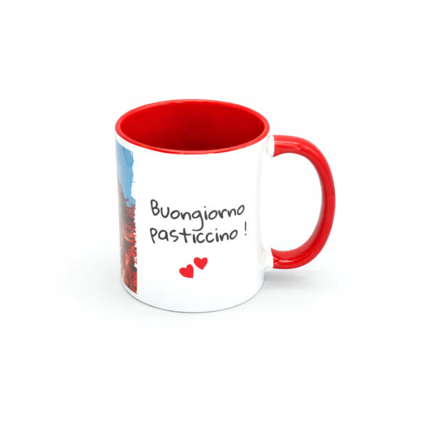 Tazza personalizzata San Valentino con scritta romantica e cuori rossi