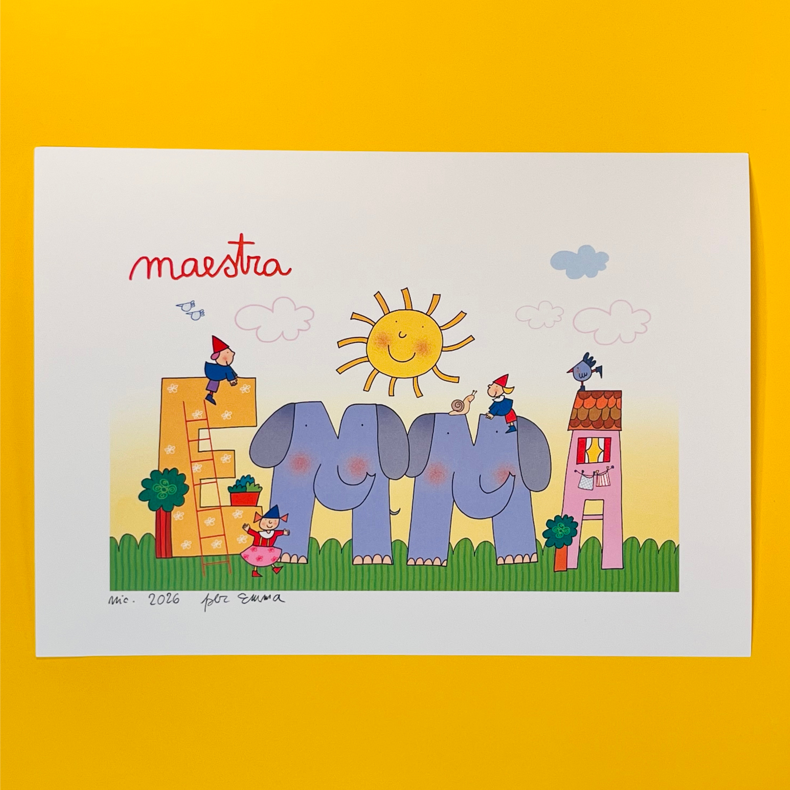 Nome Maestra illustrato personalizzato – Nicoletta Costa - immagine 2