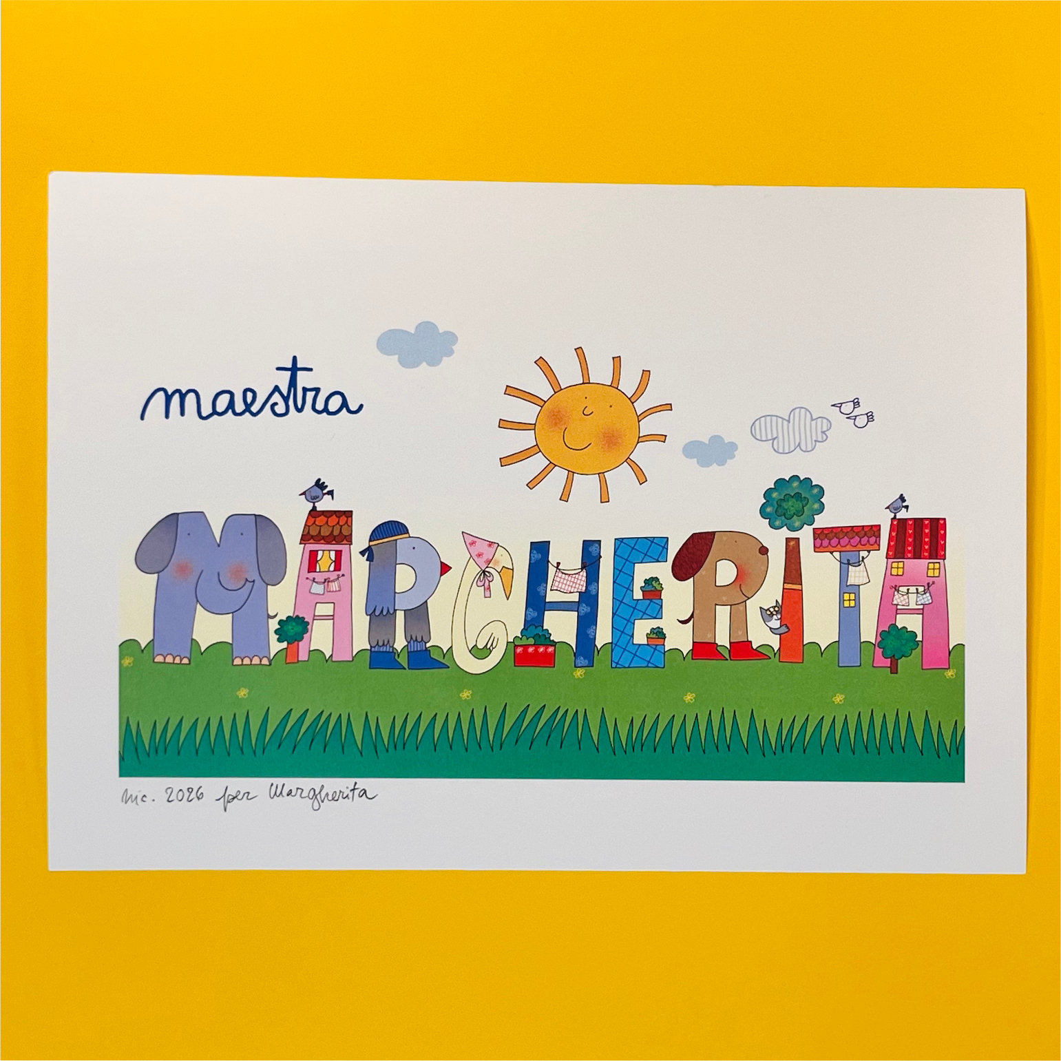Nome Maestra illustrato personalizzato – Nicoletta Costa - immagine 3