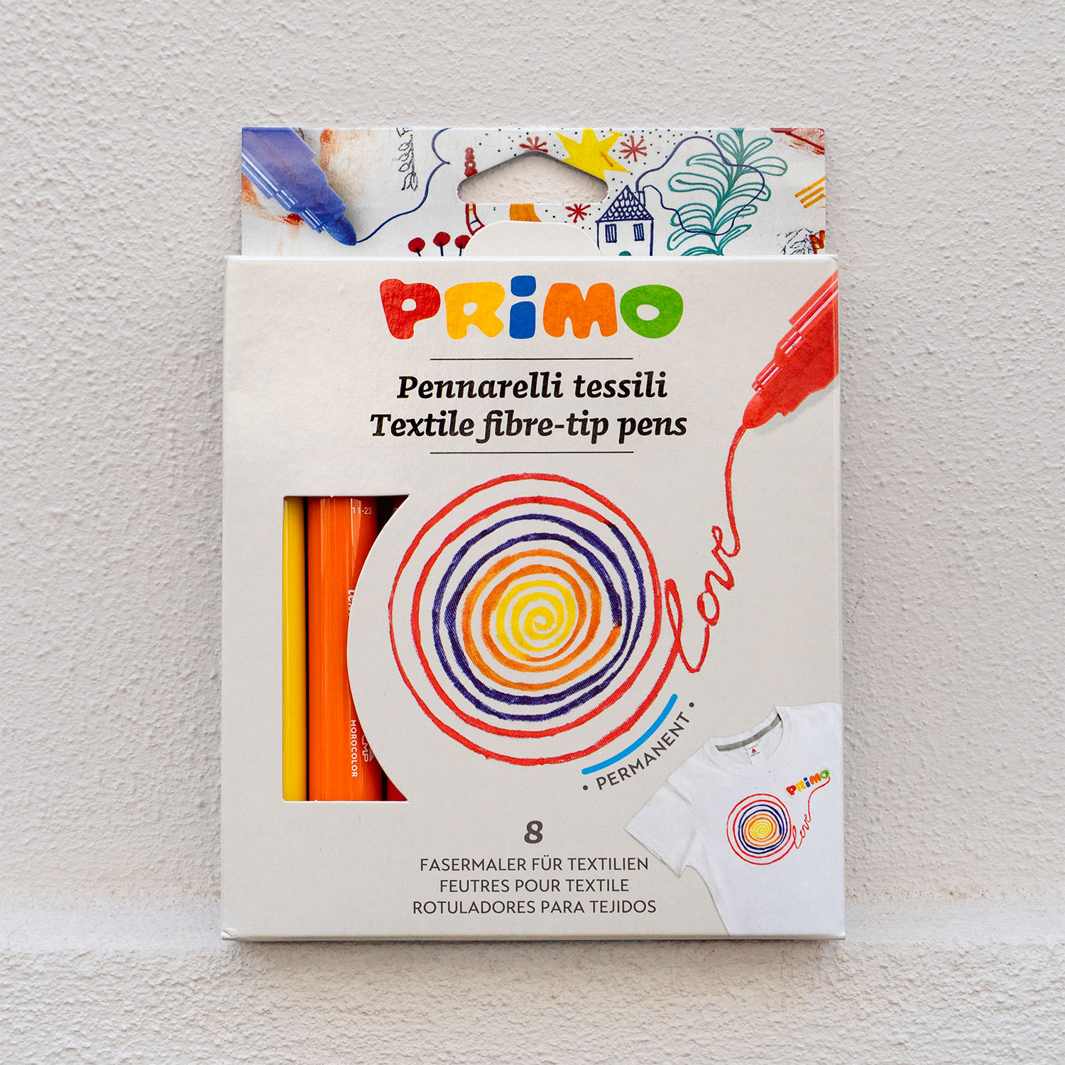 Kit di pennarelli tessili Primo da 8 colori per colorare la shopper Nicoletta Costa